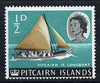 Pitcairn Islands 1964-65 Longboat 1/2d unmounted mint from def set of 13, SG 36