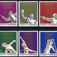 Rumania 1972 Munich Olympics (2nd issue) perf set of 6 unmounted mint, SG 3914-19