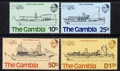 Gambia 1980 London 1980 Int Stamp Exhibition set of 4 ships unmounted mint, SG 436-49