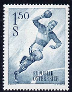 Austria 1959 Handball Player 1s 50 unmounted mint from Sports set, SG 1346