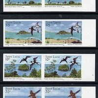 St Lucia 1985 Nature Reserves set of 4 each in unmounted mint imperf pairs (SG 820-23)