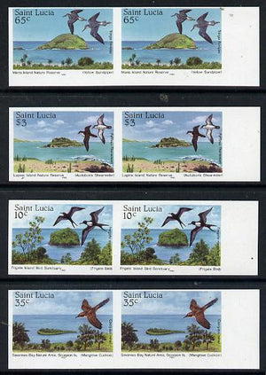 St Lucia 1985 Nature Reserves set of 4 each in unmounted mint imperf pairs (SG 820-23)