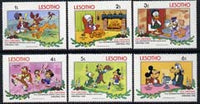 Lesotho 1983 Christmas short set to 6s with Walt Disney characters in scenes from Old Christmas unmounted mint, SG 554-59