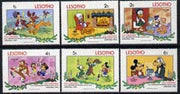 Lesotho 1983 Christmas short set to 6s with Walt Disney characters in scenes from Old Christmas unmounted mint, SG 554-59