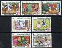 Turks & Caicos Islands 1982 Christmas short set to 4c (7 vals) showing scenes from Walt Disney's 'Mickey's Christmas Carol' unmounted mint, SG 721-27