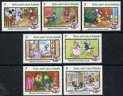 Turks & Caicos Islands 1982 Christmas short set to 4c (7 vals) showing scenes from Walt Disney's 'Mickey's Christmas Carol' unmounted mint, SG 721-27