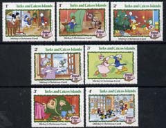 Turks & Caicos Islands 1982 Christmas short set to 4c (7 vals) showing scenes from Walt Disney's 'Mickey's Christmas Carol' unmounted mint, SG 721-27