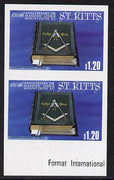 St Kitts 1985 Masonic Lodge $1.20 (Masonic Symbols) unmounted mint imperf pair (SG 179var)