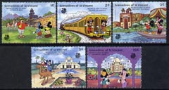 St Vincent - Grenadines 1989 'India 89' Int Stamp Ex short set to 10c featuring Disney cartoon characters in India unmounted mint, SG 591-95