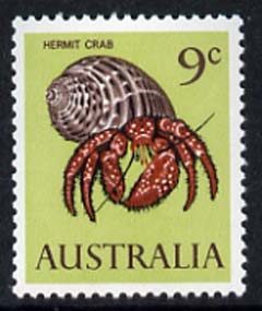 Australia 1966-73 Hermit Crab 9c from decimal def set unmounted mint, SG 390