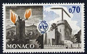 Monaco 1965 Roman Beacon & Chappe's telegraph 70c unmounted mint, from ITU Centenary set, SG 823