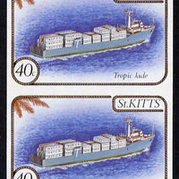 St Kitts 1985 Ships 40c (Container Ship) imperf pair (SG 173var) unmounted mint