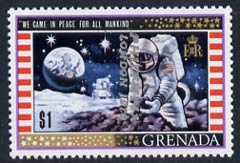 Grenada 1970 Philympia 1970 opt on $1 First Man on the Moon with opt inverted (reading downwards) unmounted mint (ex archives) SG 408var*