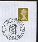 Postmark - Great Britain 2005 cover for NatWest Challenge England v Australia with special Lords cancel