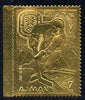 Ajman 1968 Grenoble Winter Olympics 5R Ice Hockey embossed in gold foil, perf unmounted mint, Mi 224A