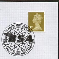 Postmark - Great Britain 2005 cover celebrating Mororcycles with illustrated Speedwell House cancel (showing BSA logo)