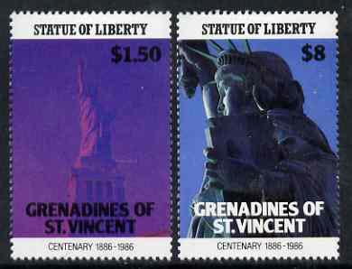 St Vincent - Grenadines 1986 Statue of Liberty Centenary the unissued $1.50 & $8 unmounted mint