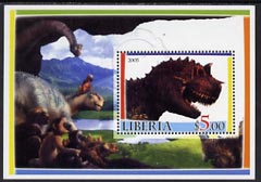 Liberia 2005 Dinosaurs #3 perf souvenir sheet fine cto used