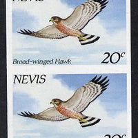 Nevis 1985 Hawks & Herons 20c (Broad Winged Hawk) imperf pair (SG 265var) unmounted mint