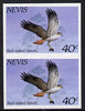 Nevis 1985 Hawks & Herons 40c (Red Tailed Hawk) imperf pair (SG 266var) unmounted mint