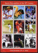 Tadjikistan 1999 Sports Personalities of the 20th Century perf sheetlet containing complete set of 9 values fine cto used