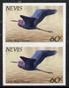 Nevis 1985 Hawks & Herons 60c (Little Blue Heron) imperf pair (SG 267var) unmounted mint