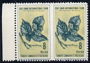 Turkey 1950 Int Fair 8k Hazel Nut unmounted mint horiz pair imperf between