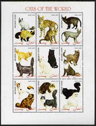 Afghanistan 1999? Cats of the World perf sheetlet containing set of 9 values unmounted mint