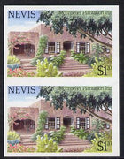 Nevis 1985 Tourism (2nd series) $1.20 (Montpelier Plantation Inn) imperf pair (SG 246var) unmounted mint