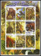 Angola 2000 Big Cats imperf sheetlet containing set of 9 values (vert format) each with Rotary & Scouts Logos, unmounted mint