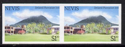 Nevis 1985 Tourism (2nd series) $1.20 (Zetland Plantation Inn) imperf pair (SG 248var) unmounted mint