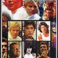 Angola 2002 History of the Cinema #02 large imperf sheetlet containing set of 6 values unmounted mint (Robert Redford, Al Pacino, John Travolta, Jack Nicholson, Robert De Niro & Clint Eastwood)