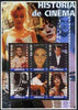 Angola 2002 History of the Cinema #03 large perf sheetlet containing set of 6 values unmounted mint (Paul Newman, Liz Taylor, Gregory Peck (inscribed Steve McQueen in error) Sophia Loren, Richard Burton & Natilie Wood)