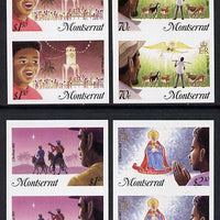 Montserrat 1985 Christmas set of 4 each in unmounted mint imperf pair (SG 665-8var)