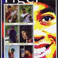 Benin 2003 Tiger Woods large perf sheetlet containing set of 6 values unmounted mint