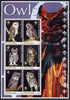Benin 2003 Owls large perf sheetlet containing set of 6 values each with Scout Logo, unmounted mint