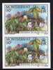 Montserrat 1985 Sea Island Cotton 90c (Cotton Plants) imperf pair unmounted mint as SG 645var