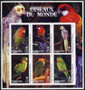 Benin 2002 Parrots imperf sheetlet containing set of 6 values each with Scout Logo unmounted mint