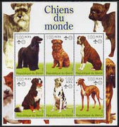 Benin 2002 World of Dogs perf sheetlet containing set of 6 values each with Scout Logo unmounted mint