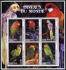 Benin 2002 Parrots perf sheetlet containing set of 6 values each with Scout Logo unmounted mint