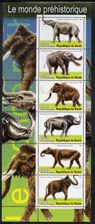 Benin 2003 Dinosaurs #09 perf sheetlet containing 6 values unmounted mint