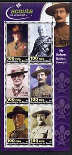 Benin 2003 Sir Robert Baden-Powell perf sheetlet containing set of 6 values unmounted mint