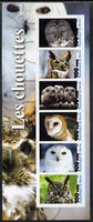 Benin 2003 Owls #3 imperf sheetlet containing 6 values unmounted mint