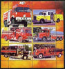 Kyrgyzstan 2005 Fire Engine #02 perf sheetlet containing set of 6, each with Scout Logo, unmounted mint