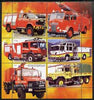 Kyrgyzstan 2005 Fire Engine #03 perf sheetlet containing set of 6, each with Scout Logo, unmounted mint