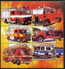 Kyrgyzstan 2005 Fire Engine #04 perf sheetlet containing set of 6, each with Scout Logo, unmounted mint