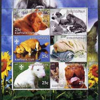 Kyrgyzstan 2005 Dogs perf sheetlet containing set of 6, each with Scout Logo, unmounted mint