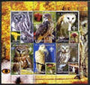 Kyrgyzstan 2005 Owls & Fungi perf sheetlet containing set of 6, each with Scout Logo, unmounted mint