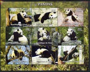 Chad 2004 Pandas perf sheetlet containing 9 values fine cto used