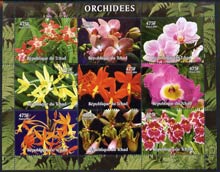 Chad 2004 Orchids perf sheetlet containing 9 values fine cto used